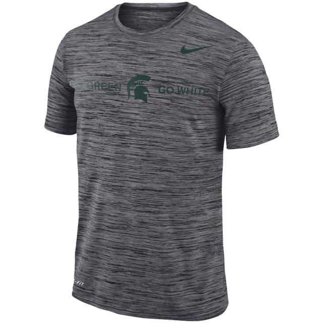 ナイキ メンズ Tシャツ "Michigan State Spartans" Nike Velocity Sideline Legend Space Dye Performance T-Shirt - Gray_1