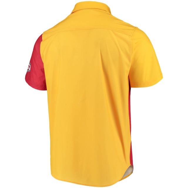 メンズ カジュアルシャツ "Kansas City Chiefs" Big Logo Button-Up Woven T-Shirt - Red_2