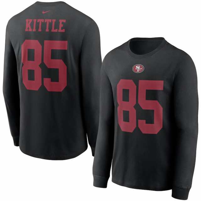 メンズ Tシャツ 長袖 ロンT George Kittle "San Francisco 49ers" Nike Player Name & Number Long Sleeve T-Shirt - Blackの通販は
