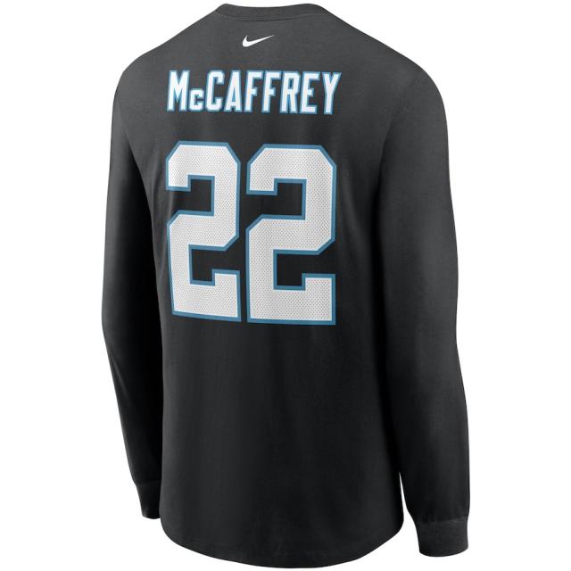 ナイキ メンズ Tシャツ 長袖 ロンT Christian McCaffrey "Carolina Panthers" Nike Player Name & Number Long Sleeve T-Shirt - Black_2