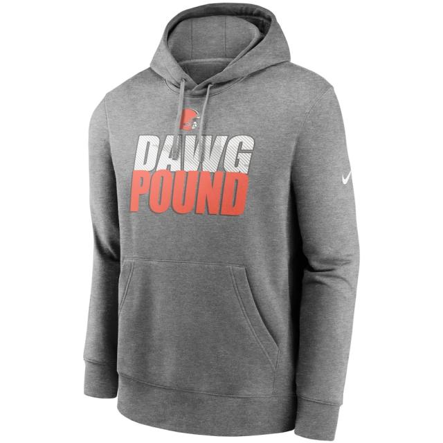 ナイキ メンズ パーカー "Cleveland Browns" Nike Fan Gear Local Club Pullover Hoodie - Heathered Gray_1