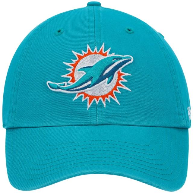 メンズ キャップ "Miami Dolphins" '47 Primary Clean Up Adjustable Hat - Aqua_1