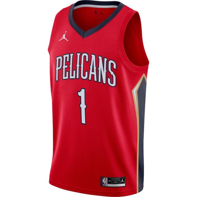 メンズ ジャージ Zion Williamson "New Orleans Pelicans" Jordan Brand 2020/21 Swingman Jersey - Statement Edition - Red_1