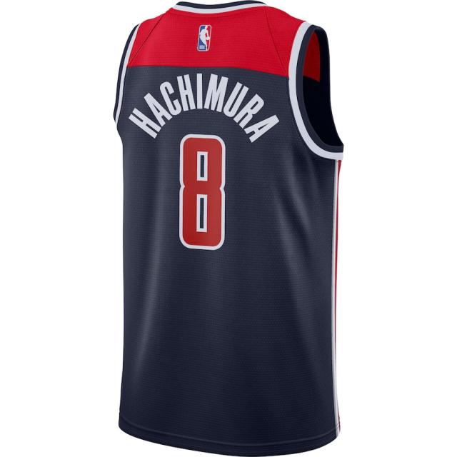 メンズ ジャージ Rui Hachimura "Washington Wizards" Jordan Brand 2020/21 Swingman Player Jersey - Statement Edition - Navy