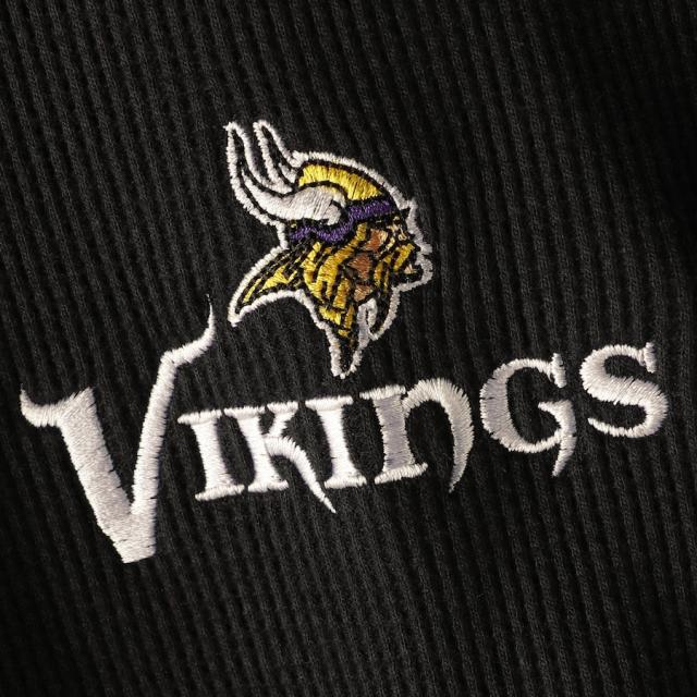メンズ Tシャツ 長袖 ロンT "Minnesota Vikings" Maverick Thermal Henley Long Sleeve T-Shirt - Black_3