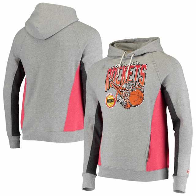 メンズ パーカー "Houston Rockets" Homage On Fire Tri-Blend Pullover Hoodie - Gray/Redの通販は