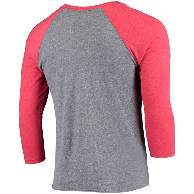 メンズ Tシャツ 長袖 ロンT "Liverpool" Shield Raglan Long Sleeve T-Shirt - Heathered Gray/Red