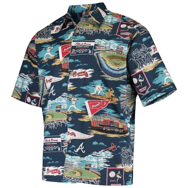 メンズ シャツ "Atlanta Braves" Reyn Spooner Scenic Button-Up Shirt - Navy_1