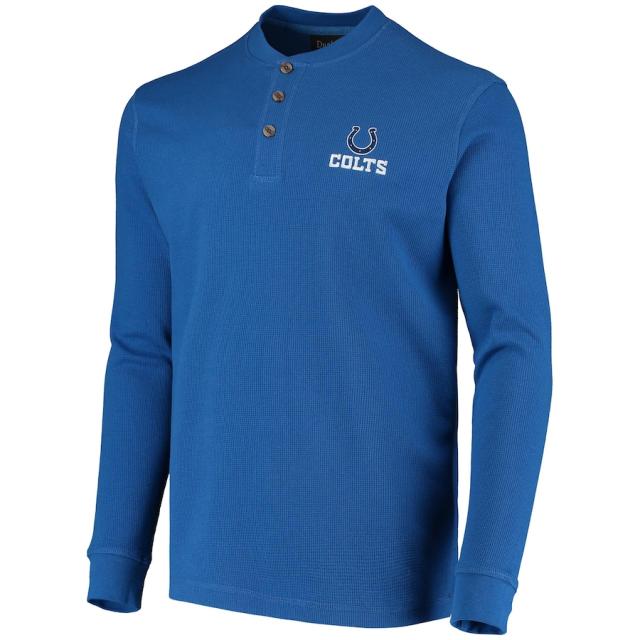 メンズ Tシャツ 長袖 ロンT "Indianapolis Colts" Maverick Thermal Henley Long Sleeve T-Shirt - Royal_1