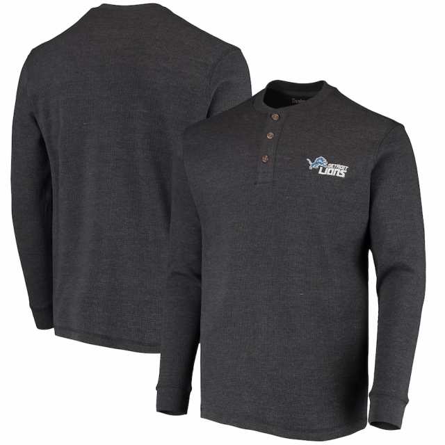 メンズ Tシャツ 長袖 ロンT "Detroit Lions" Maverick Thermal Henley Long Sleeve T-Shirt - Heathered Grayの通販は