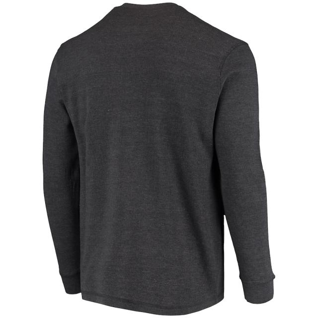 メンズ Tシャツ 長袖 ロンT "Detroit Lions" Maverick Thermal Henley Long Sleeve T-Shirt - Heathered Gray_2