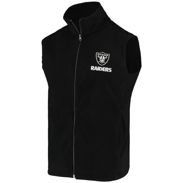 メンズ ベスト "Las Vegas Raiders" Houston Fleece Full-Zip Vest - Black_1