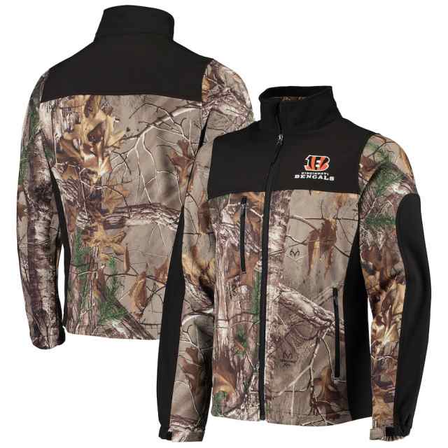 メンズ ジャケット "Cincinnati Bengals" Hunter Softshell Full-Zip Jacket - Realtree Camo/Blackの通販は