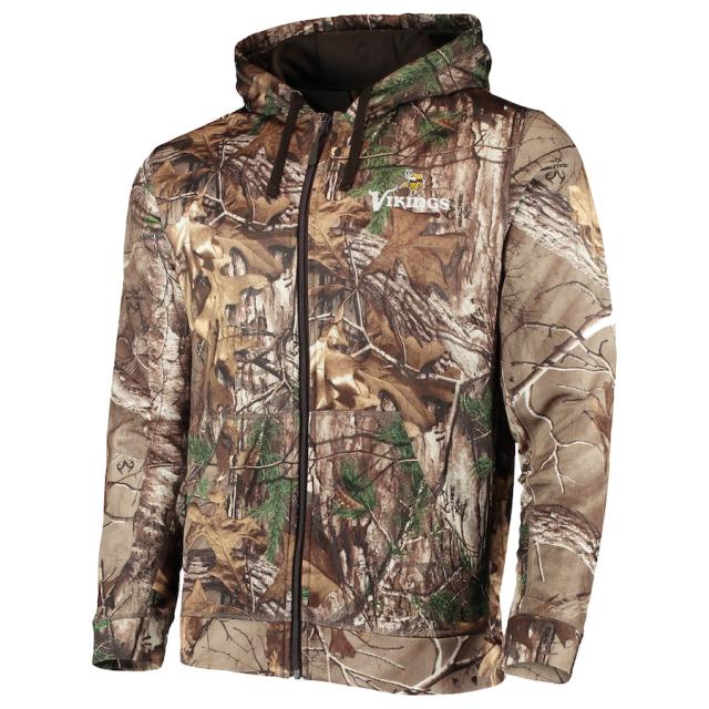 メンズ パーカー "Minnesota Vikings" Trophy Tech Fleece Full-Zip Hoodie - Realtree Camo_1