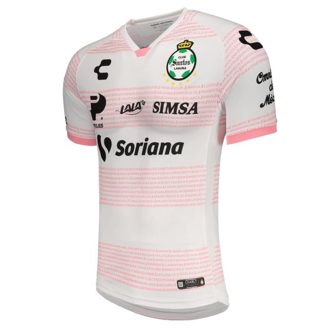メンズ ジャージ "Santos Laguna" Charly 2020/21 Breast Cancer Awareness Authentic Jersey - White/Pink_3