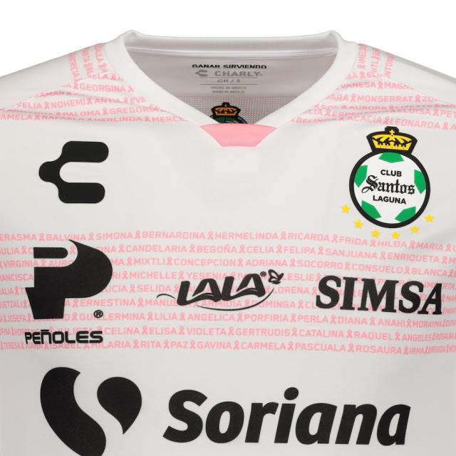 メンズ ジャージ "Santos Laguna" Charly 2020/21 Breast Cancer Awareness Authentic Jersey - White/Pink_4