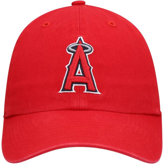 フォーティーセブン メンズ キャップ ”Los Angeles Angels" '47  Clean Up Adjustable Hat - Red