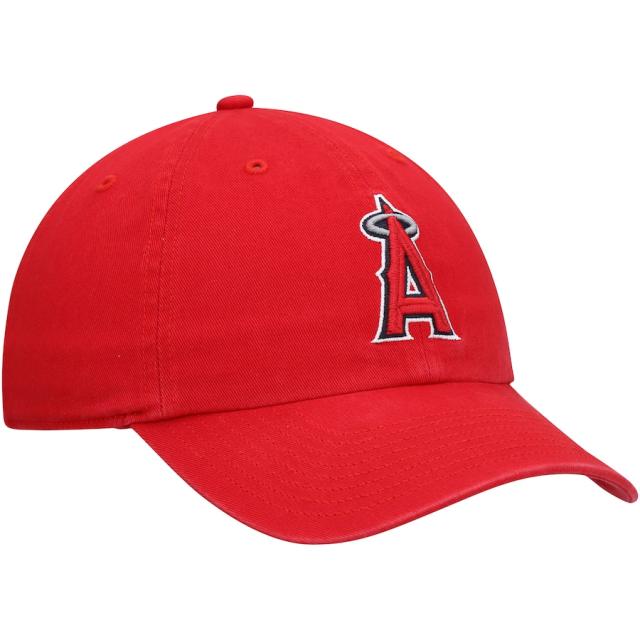 フォーティーセブン メンズ キャップ ”Los Angeles Angels" '47  Clean Up Adjustable Hat - Red