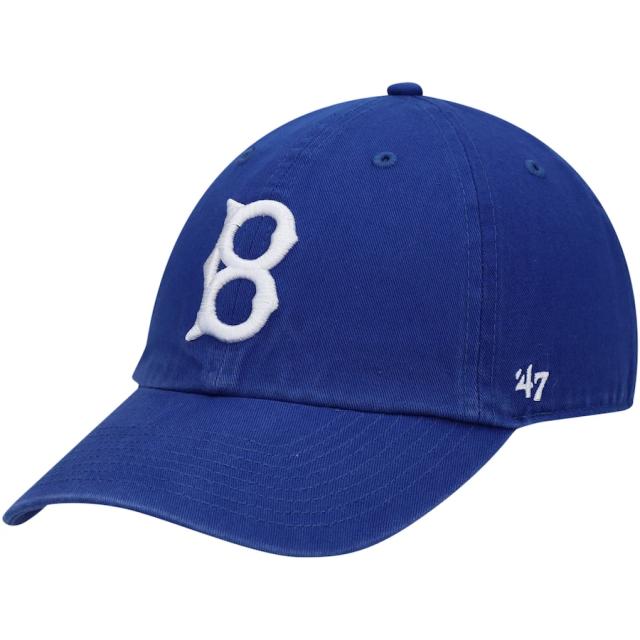 フォーティーセブン メンズ キャップ Brooklyn Dodgers '47 1949 Logo Cooperstown Collection Clean Up Adjustable Hat - 