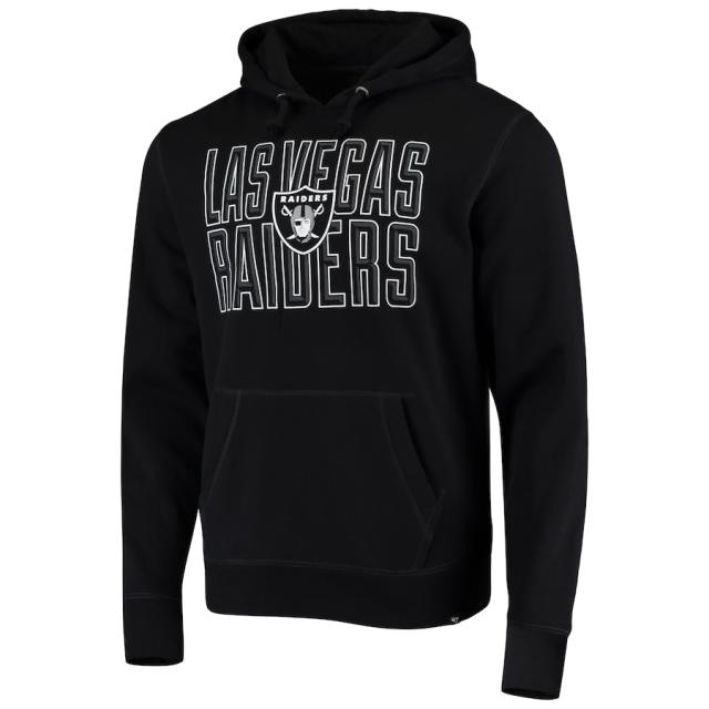 メンズ パーカー "Las Vegas Raiders" '47 Bevel Pullover Hoodie - Black_1