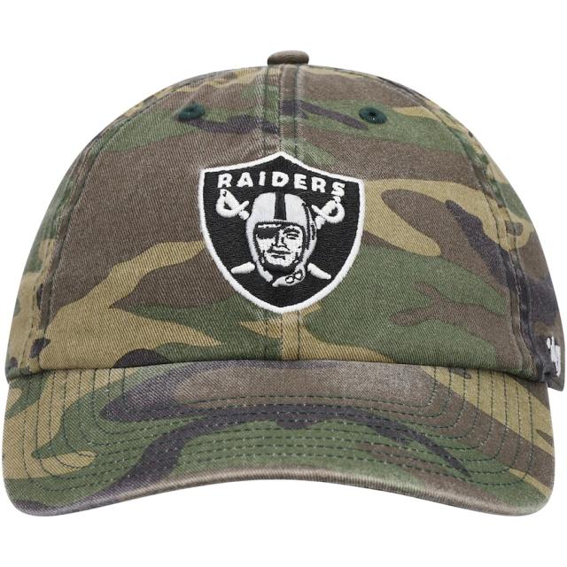 メンズ キャップ "Las Vegas Raiders" '47 Woodland Clean Up Adjustable Hat - Camo_1