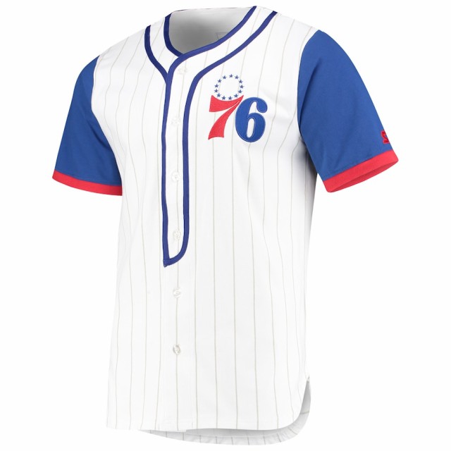メンズ ジャージ "Philadelphia 76ers" Starter Scout Baseball Fashion Jersey - Whiteの通販は
