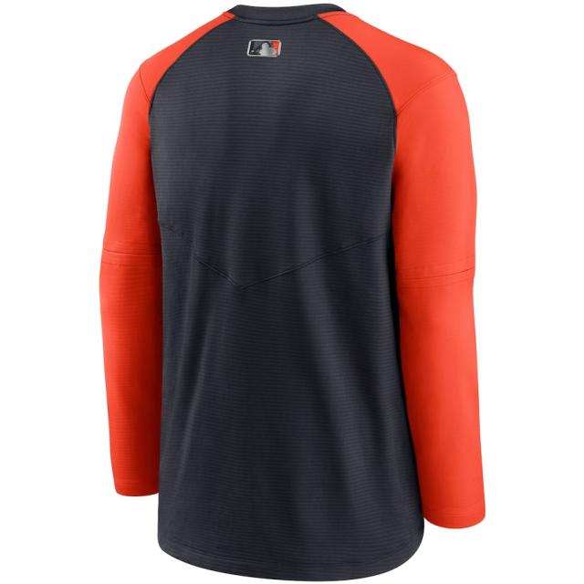 ナイキ メンズ スウェット "Detroit Tigers" Nike Authentic Collection Pregame Performance Raglan Pullover Sweatshirt - Navy/Orange_2