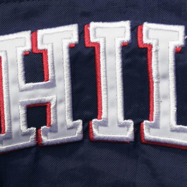 メンズ ジャケット "Philadelphia 76ers" Starter The Impact Oxford Crinkle 1/2-Zip Jacket - Navy