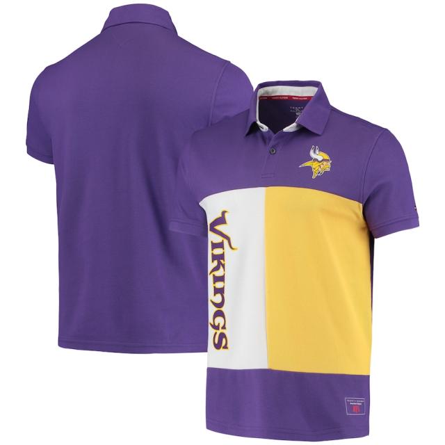 トミーヒルフィガー メンズ ポロシャツ "Minnesota Vikings" Tommy Hilfiger Color Block Polo - Purple/Goldの通販は