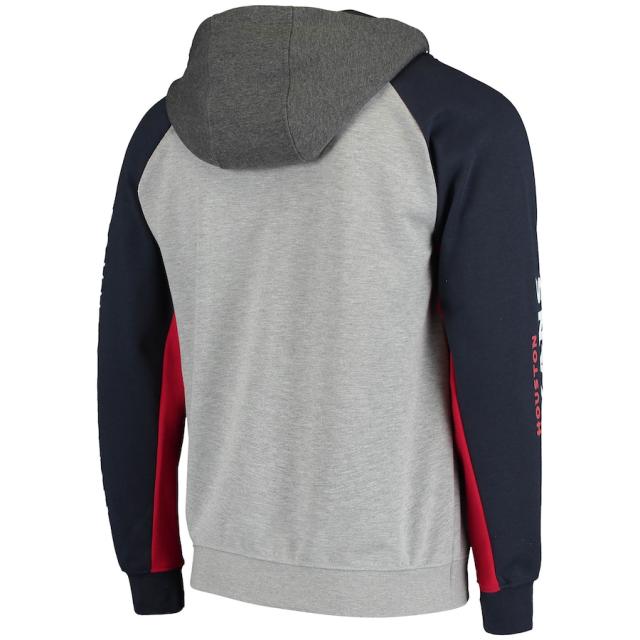 トミーヒルフィガー メンズ パーカー "Houston Texans" Tommy Hilfiger Color Block Quarter-Zip Pullover Hoodie - Heathered Gray/Navy_2