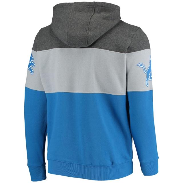 メンズ パーカー "Detroit Lions" Starter Extreme Fireballer Pullover Hoodie - Heathered Gray/Blue_2