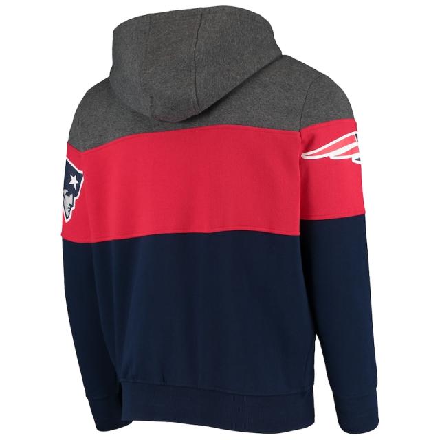 メンズ パーカー "New England Patriots" Starter Extreme Fireballer Pullover Hoodie - Heathered Gray/Red_2