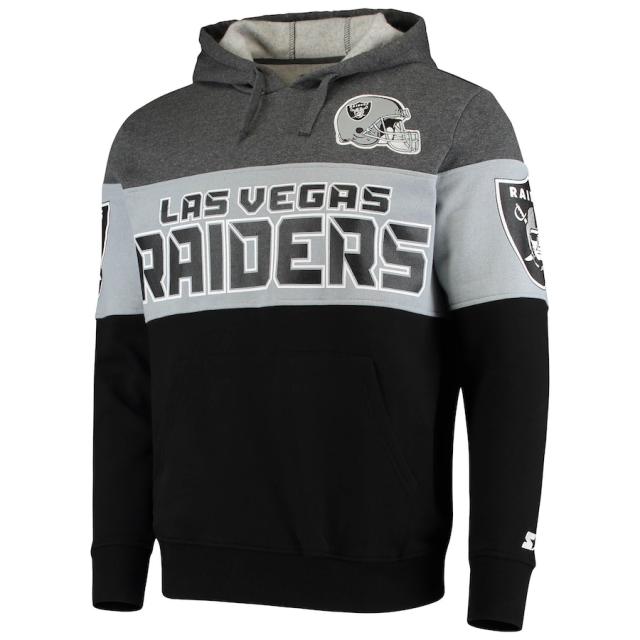 メンズ パーカー "Las Vegas Raiders" Starter Extreme Fireballer Pullover Hoodie - Heathered Gray/Silver_1