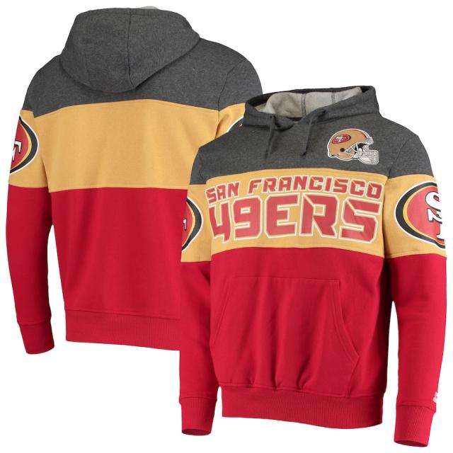 メンズ フーディ "San Francisco 49ers" Starter Extreme Fireballer Pullover Hoodie - Heathered Gray/Scarletの通販は 19,690円