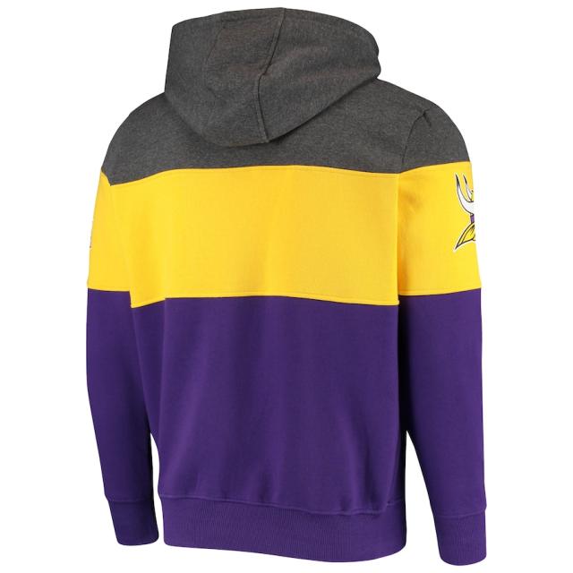 メンズ パーカー "Minnesota Vikings" Starter Extreme Fireballer Pullover Hoodie - Heathered Gray/Gold_2