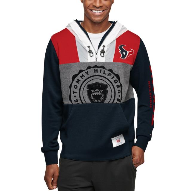 トミーヒルフィガー メンズ パーカー "Houston Texans" Tommy Hilfiger Pinnacle Pullover Hoodie - Navy/Charcoalの通販は