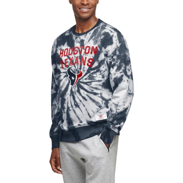 トミーヒルフィガー メンズ スウェットシャツ "Houston Texans" Tommy Hilfiger Tie Dye French Terry Pullover Sweatshirt - Navy