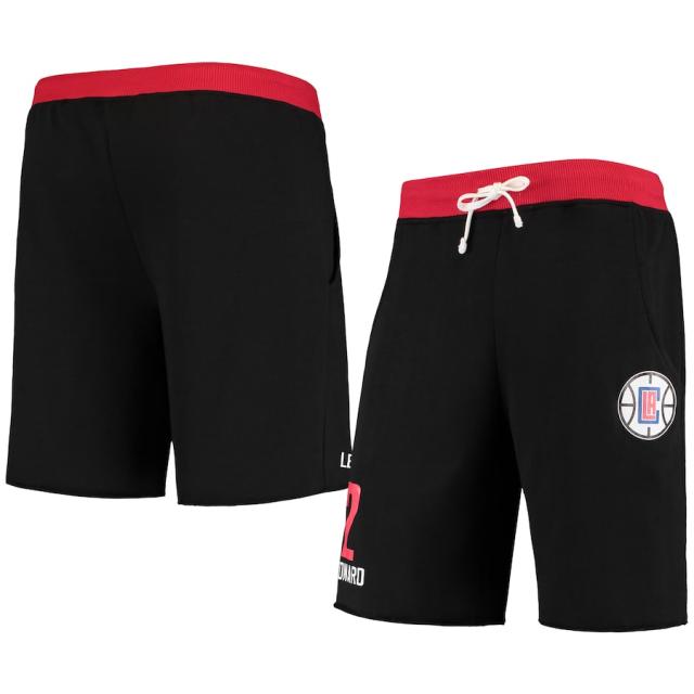 メンズ ハーフパンツ Kawhi Leonard "LA Clippers" Name & Number Shorts - Black