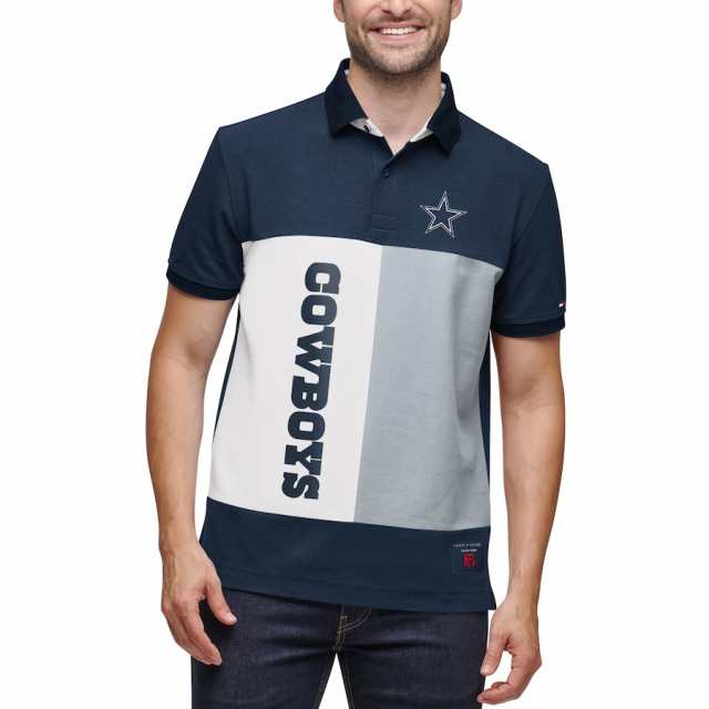 トミーヒルフィガー メンズ ポロシャツ "Dallas Cowboys" Tommy Hilfiger Color Block Polo - Navy/Grayの通販は