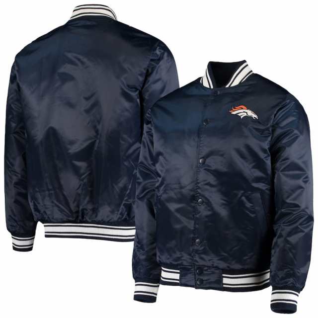 メンズ ジャケット "Denver Broncos" Starter Locker Room Satin Varsity Full-Snap Jacket - Navyの通販は