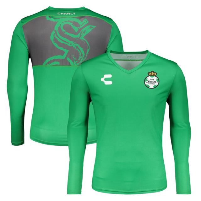 メンズ Tシャツ 長袖 ロンT "Santos Laguna" Charly 2020/21 Logo Long Sleeve T-Shirt - Green/Grayの通販は