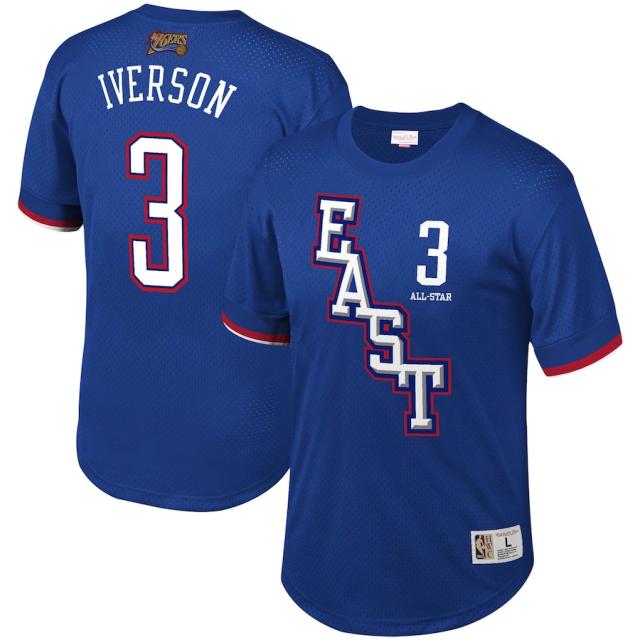 ミッチェル＆ネス メンズ Tシャツ Allen Iverson NBA Mitchell & Ness Mesh T-Shirt - Royal