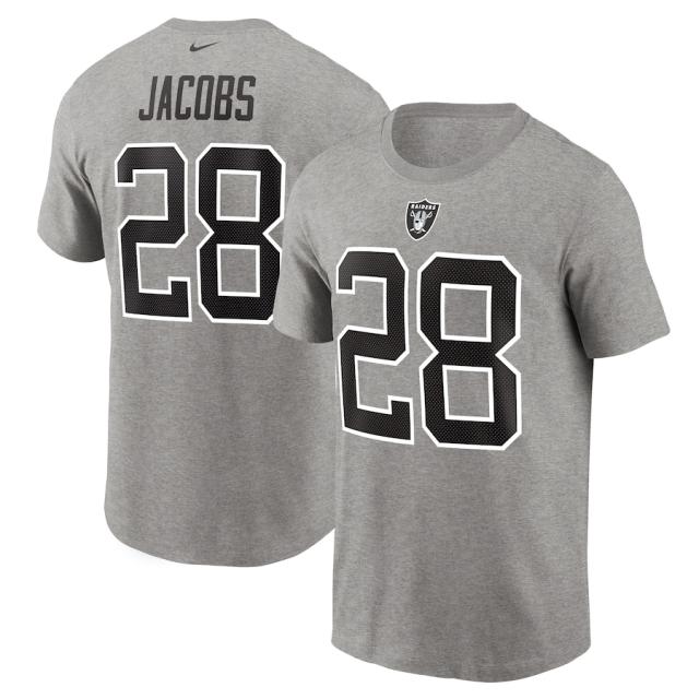 ナイキ メンズ Tシャツ Josh Jacobs "Las Vegas Raiders" Nike Name & Number T-Shirt - Grayの通販は