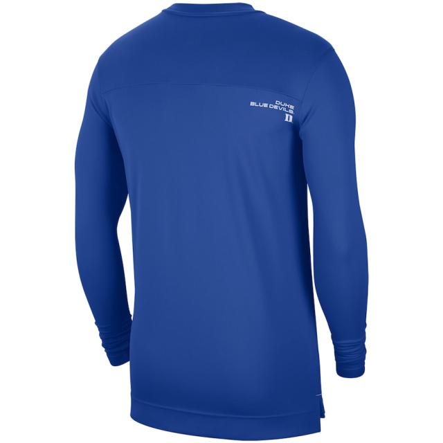 ナイキ メンズ Tシャツ 長袖 ロンT Duke Blue Devils Nike 2021 Sideline Football Coaches UV Performance Long Sleeve V-Neck T-Shirt - Royal_2