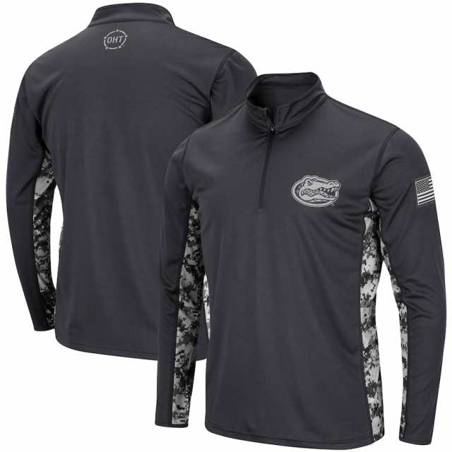 メンズ ジャケット "Florida Gators" Colosseum OHT Military Appreciation Digi Camo Quarter-Zip Jacket - Charcoal