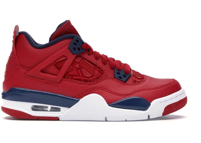 ジョーダン キッズ/レディース レトロ４ バッシュ Air Jordan Retro 4 GS スニーカー University Red/Obsidian/White