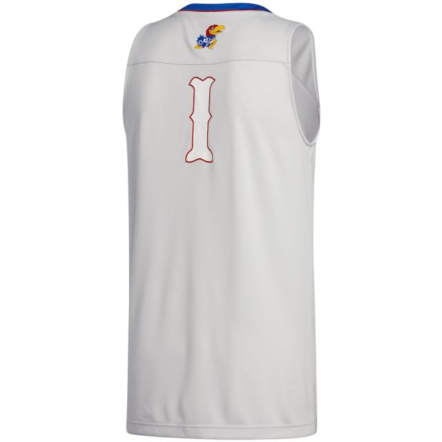 アディダス メンズ ジャージ #1 "Kansas Jayhawks" adidas Swingman Jersey - Gray_2