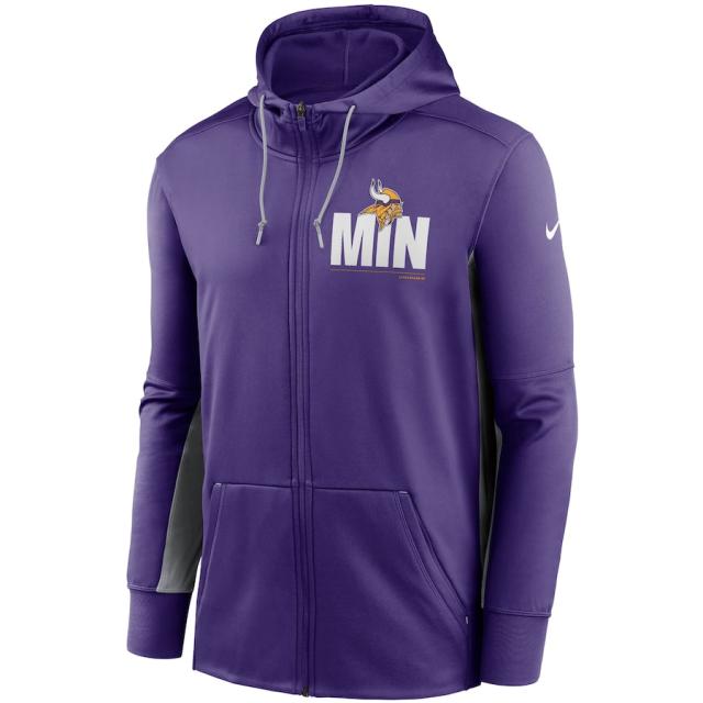 ナイキ メンズ パーカー "Minnesota Vikings" Nike Mascot Performance Full-Zip Hoodie - Purple/Gray_1