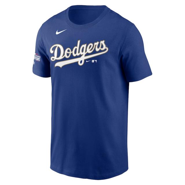 ナイキ メンズ Tシャツ Mookie Betts ”Los Angeles Dodgers" Nike 2021 Gold Program Name & Number T-Shirt - Royal_1