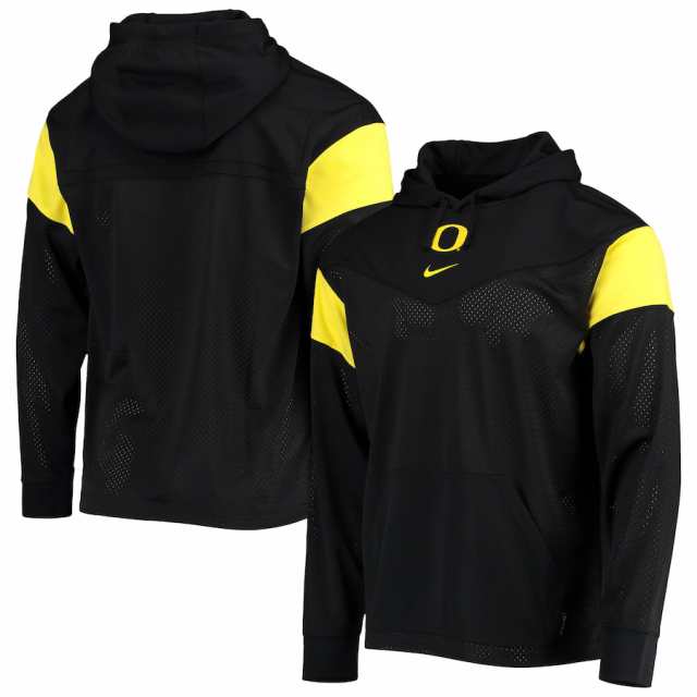 ナイキ メンズ パーカー Oregon Ducks Nike Sideline Jersey Pullover Hoodie - Black